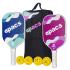 Apacs Pickleball Paddle Couple Set 003 Blue Pink with Indoor Outdoor Balls and Cover